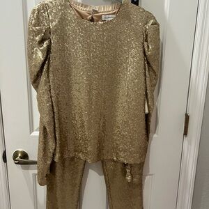 Gold Sequin Women's Top & pants